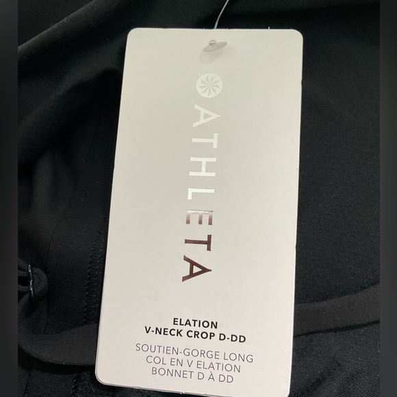 NWT Athleta Elation V-Neck Crop D-DD in Black - Picture 8 of 11